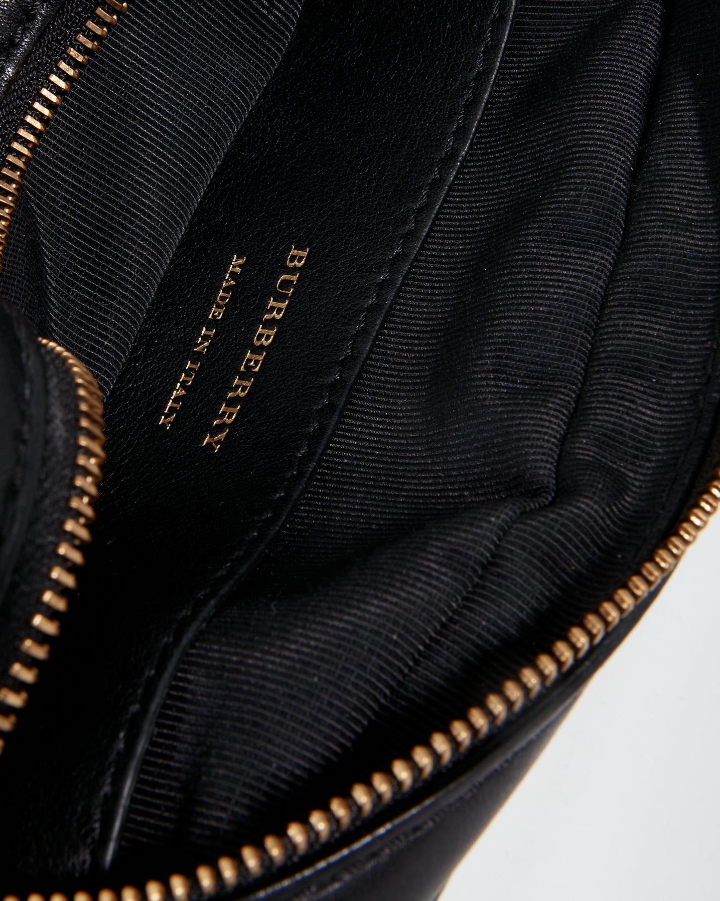 Burberry Black Leather/Canvas Haymarket Check Waist Bag