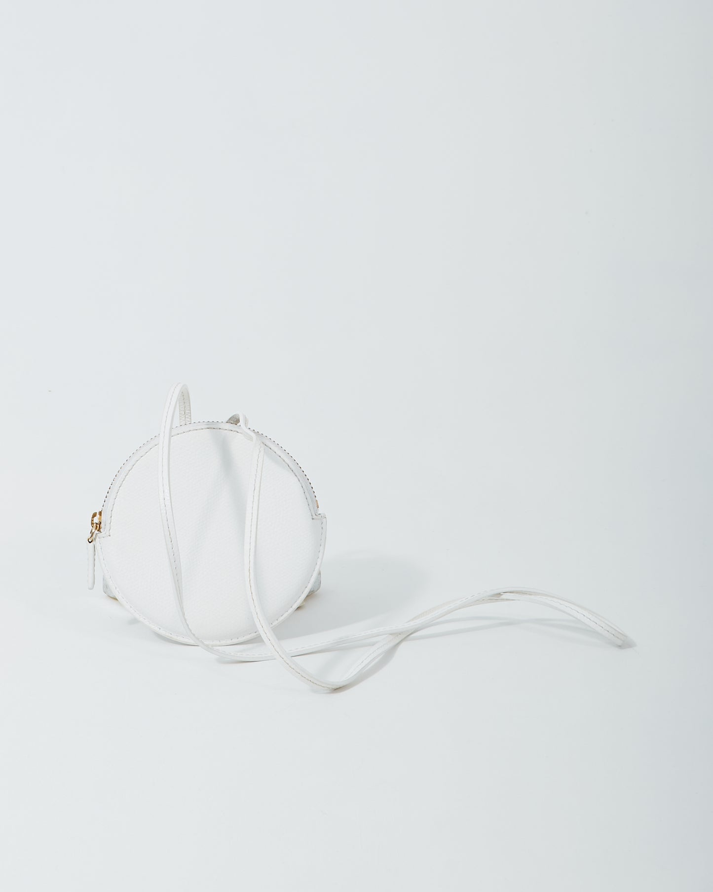 Jacquemus White Leather « Le Pitchou » Wallet Necklace
