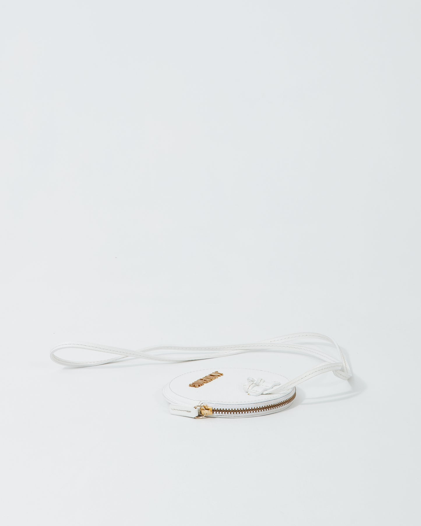Jacquemus White Leather « Le Pitchou » Wallet Necklace