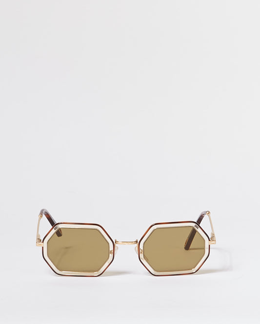 Chloe Gold Small Octagon Frame Sunglasses