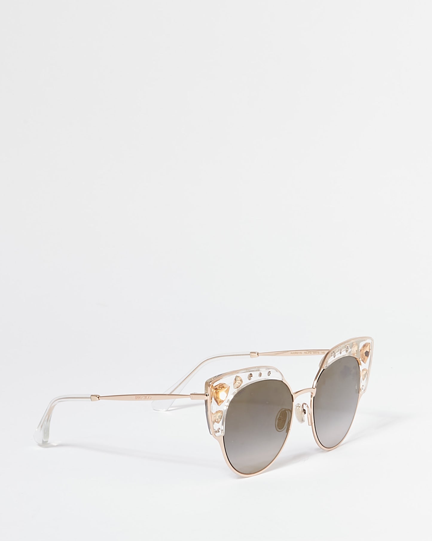 Jimmy Choo Transparent & Gold Cat Eye Audrey/S Sunglasses