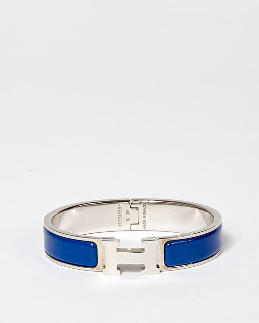 Hermes Royal Blue Palladium Clic Clac Small H Bracelet