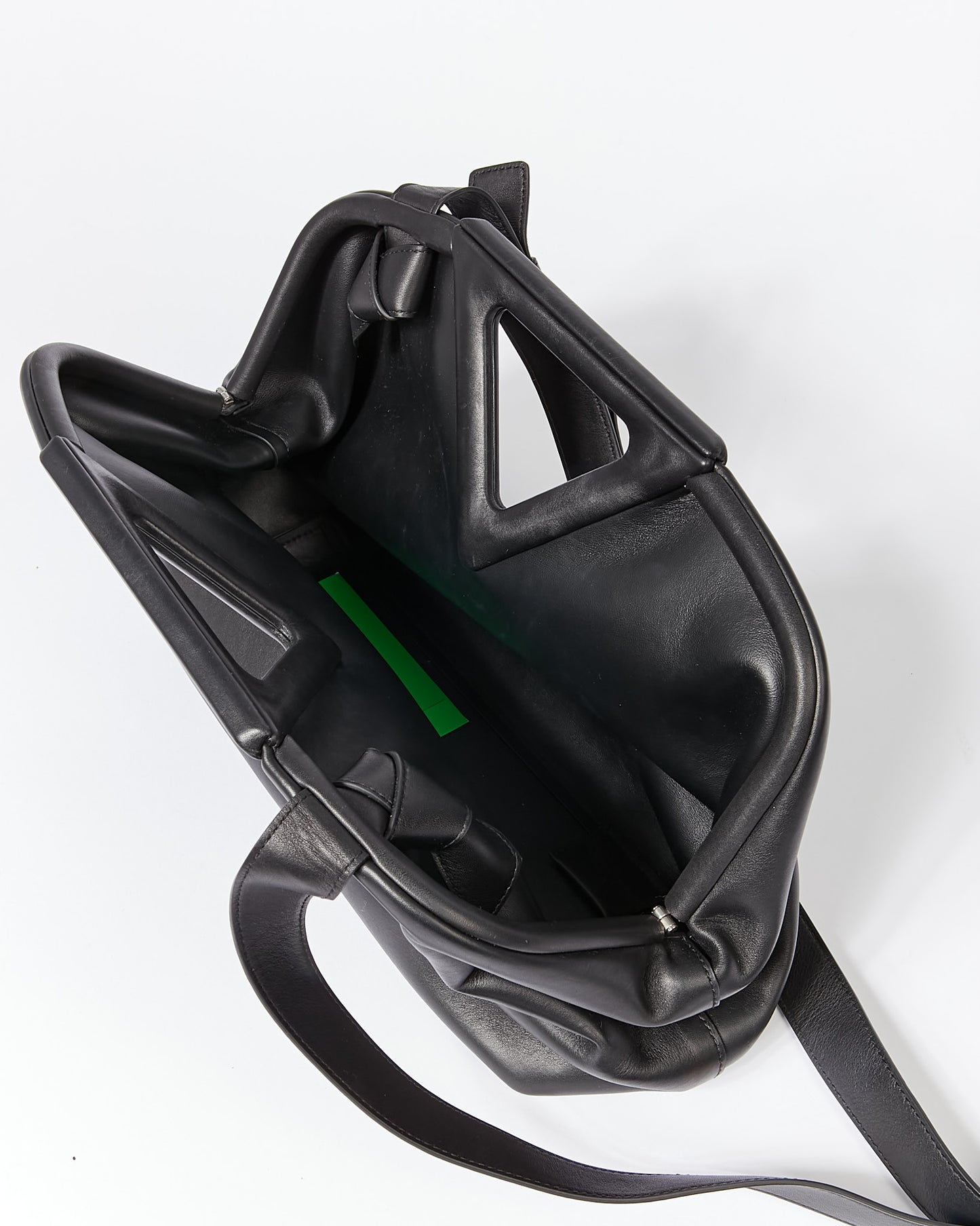 Bottega Veneta Black Leather Point Medium Bag