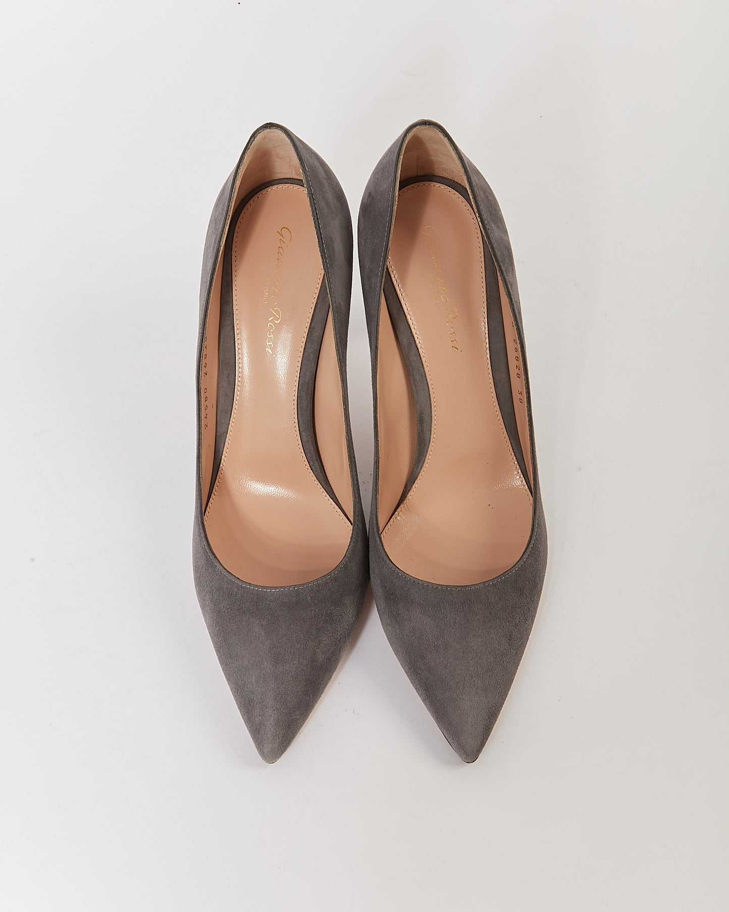Gianvitto Rossi Grey Suede Point Toe Pumps - 38