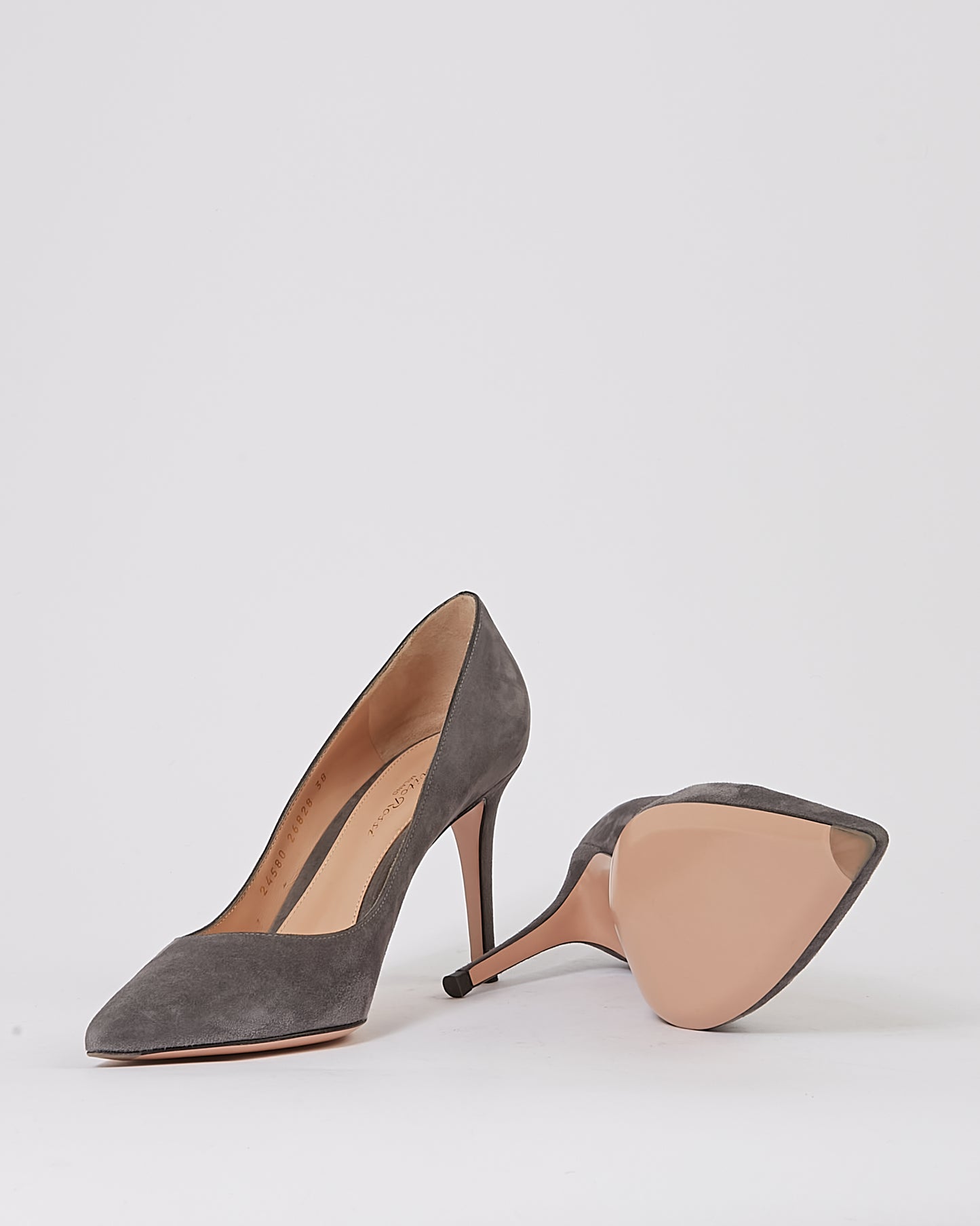 Gianvitto Rossi Grey Suede Point Toe Pumps - 38