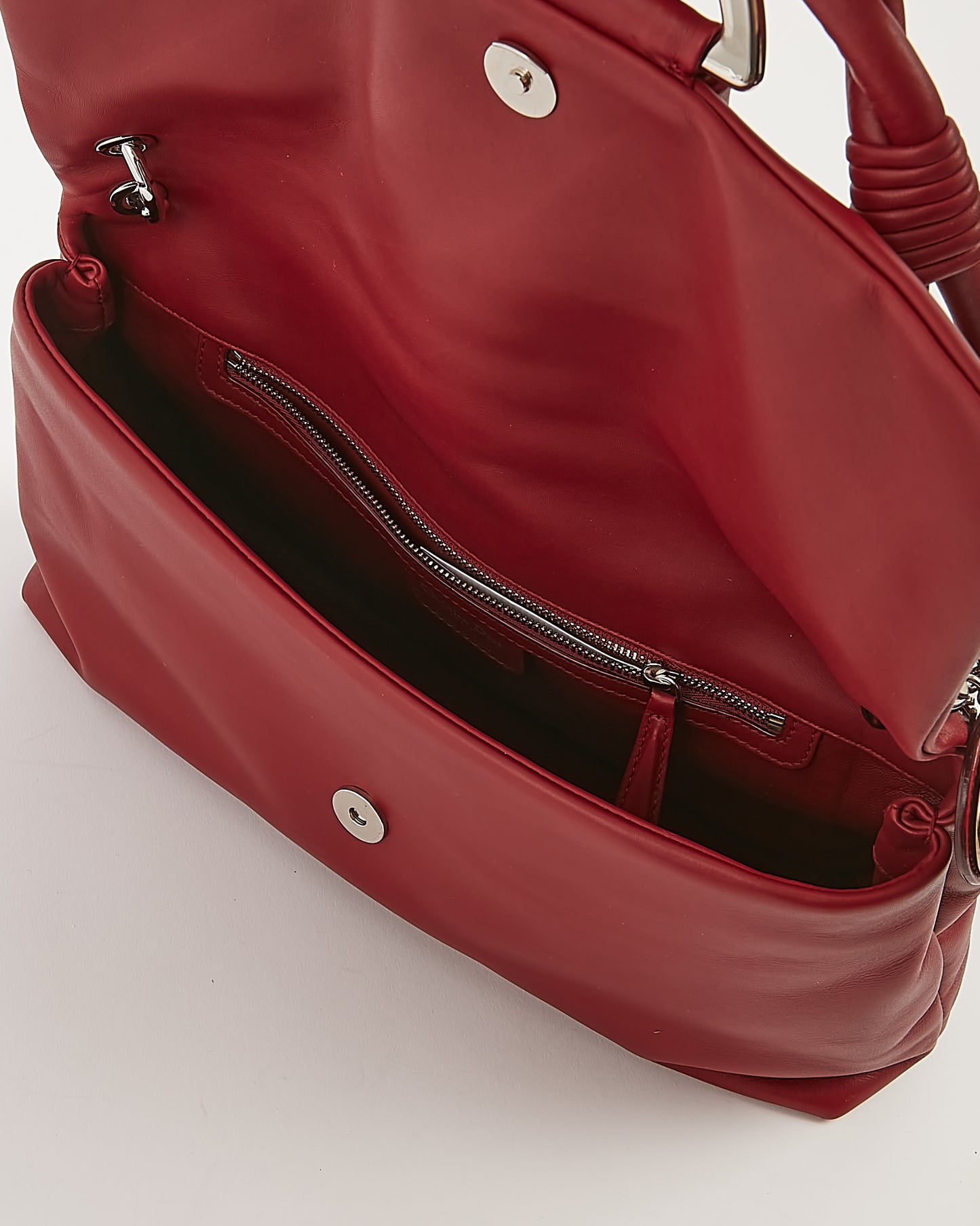 Dior Red Smooth Leather Demi Lune Shoulder Bag