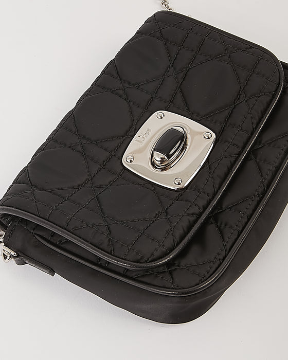 Dior Black Satin Cannage Crossbody Bag