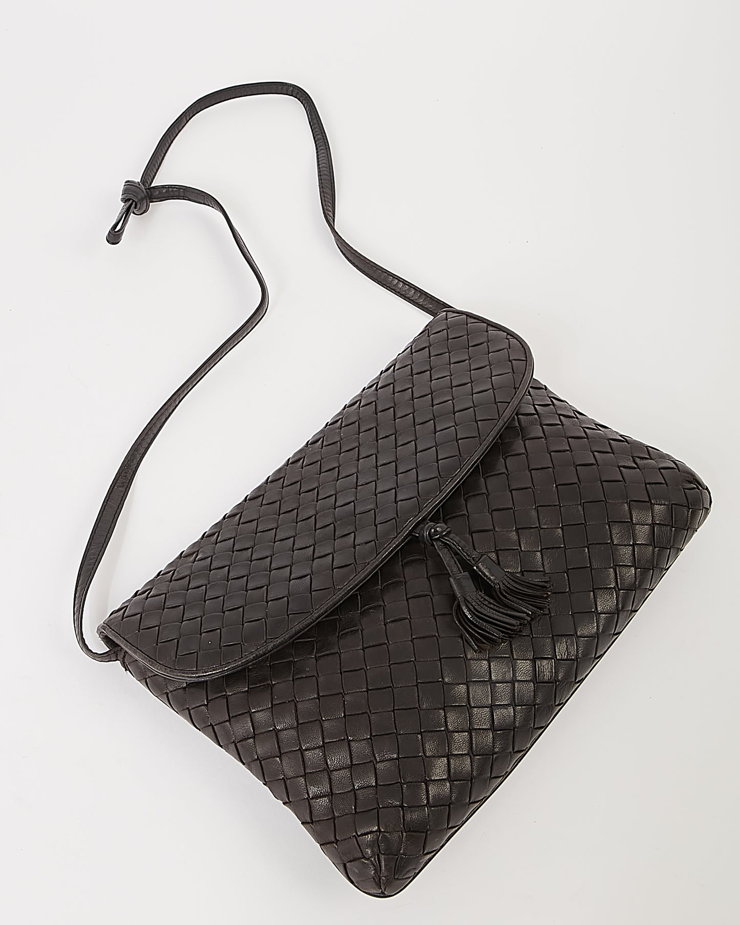 Bottega Veneta Black Intrecciato Leather Shoulder Bag