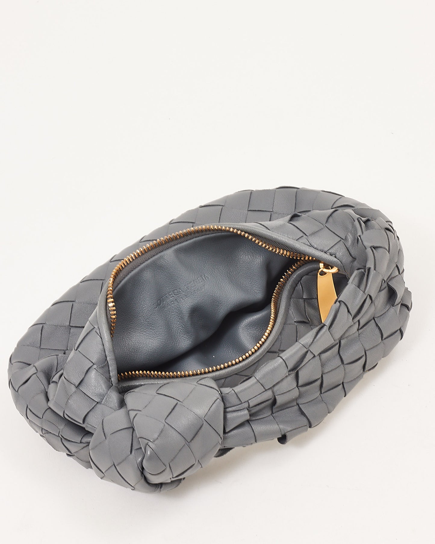 Bottega Veneta Grey Thunder Intrecciato Leather Mini Jodie Bag