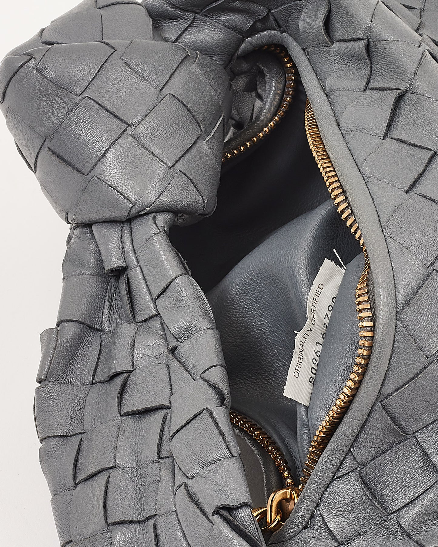 Bottega Veneta Grey Thunder Intrecciato Leather Mini Jodie Bag