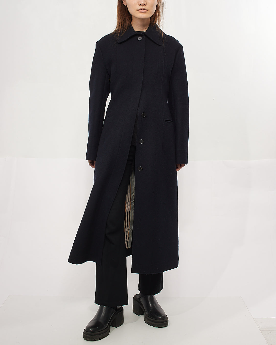 Jil Sander Black Wool Coat - 34