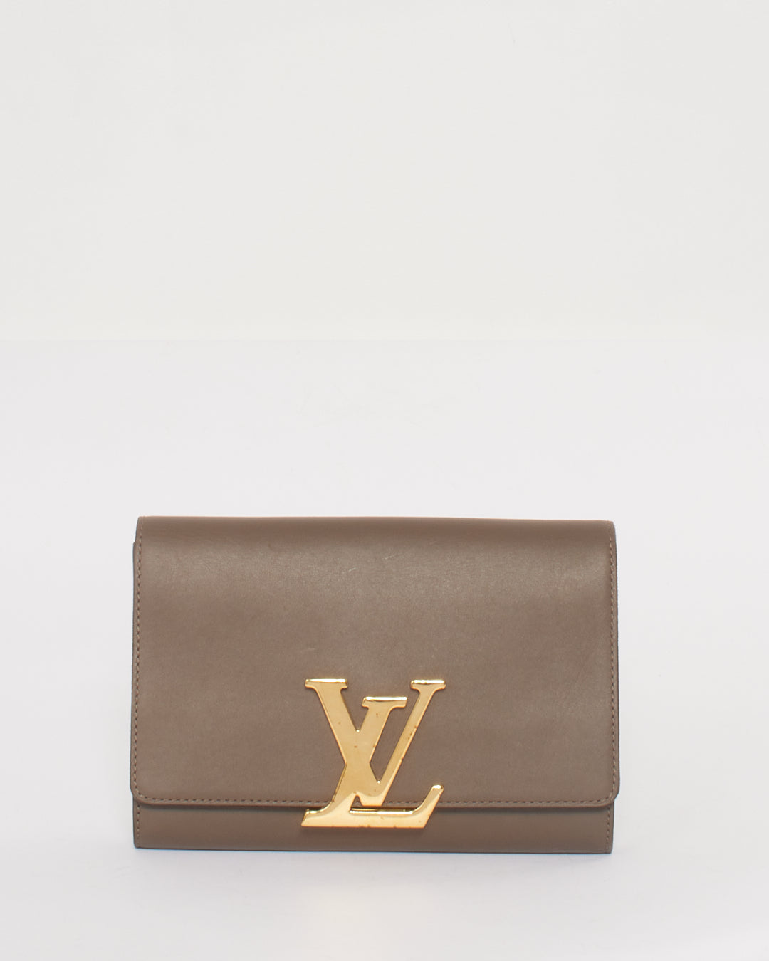 Louis Vuitton Grey Leather Chain Louise MM Bag