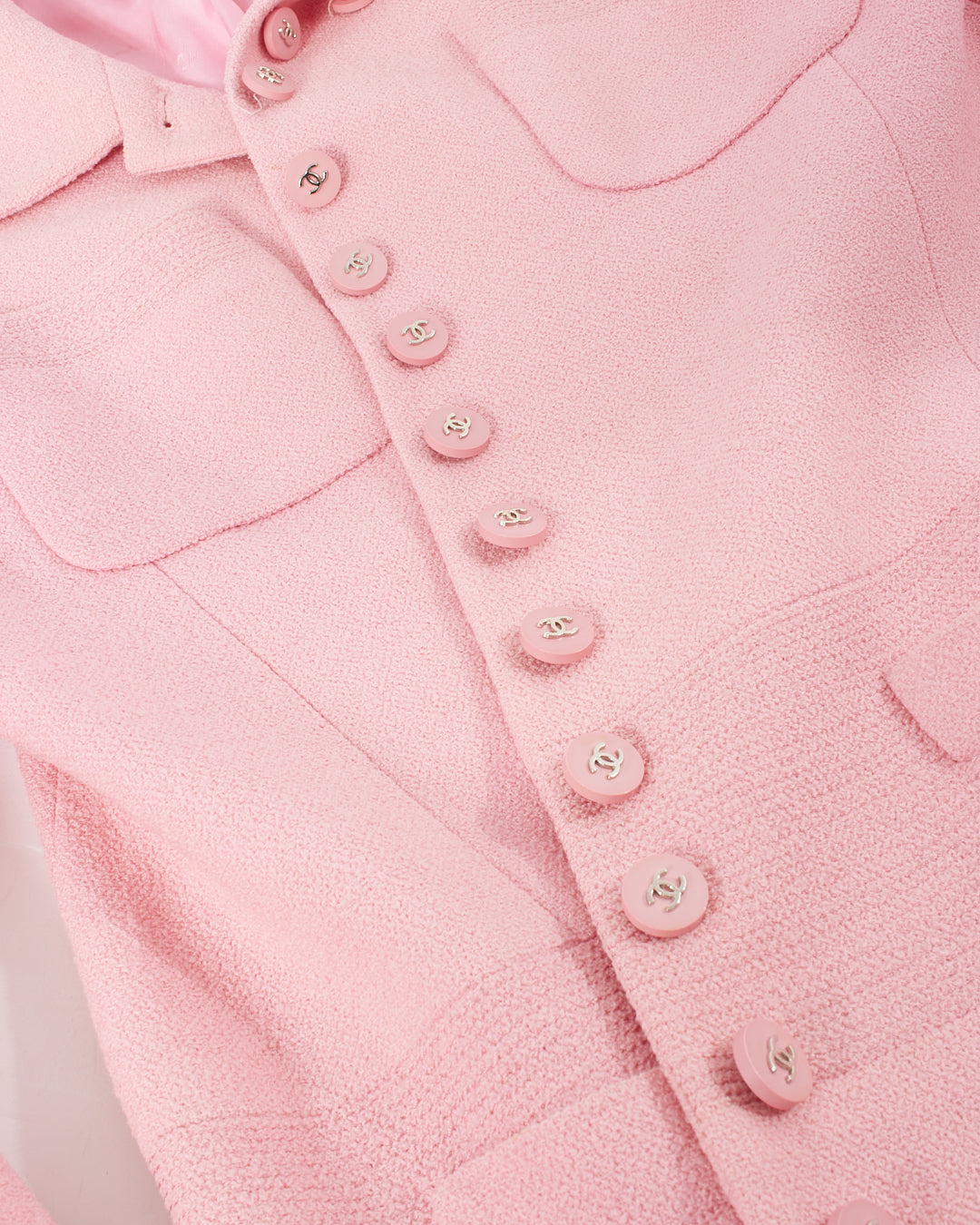 Chanel Pink Tweed Blazer - 42
