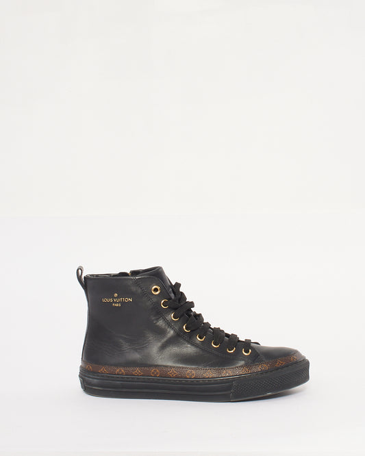 Louis Vuitton Black/Monogram Hightop Sneakers - 37.5