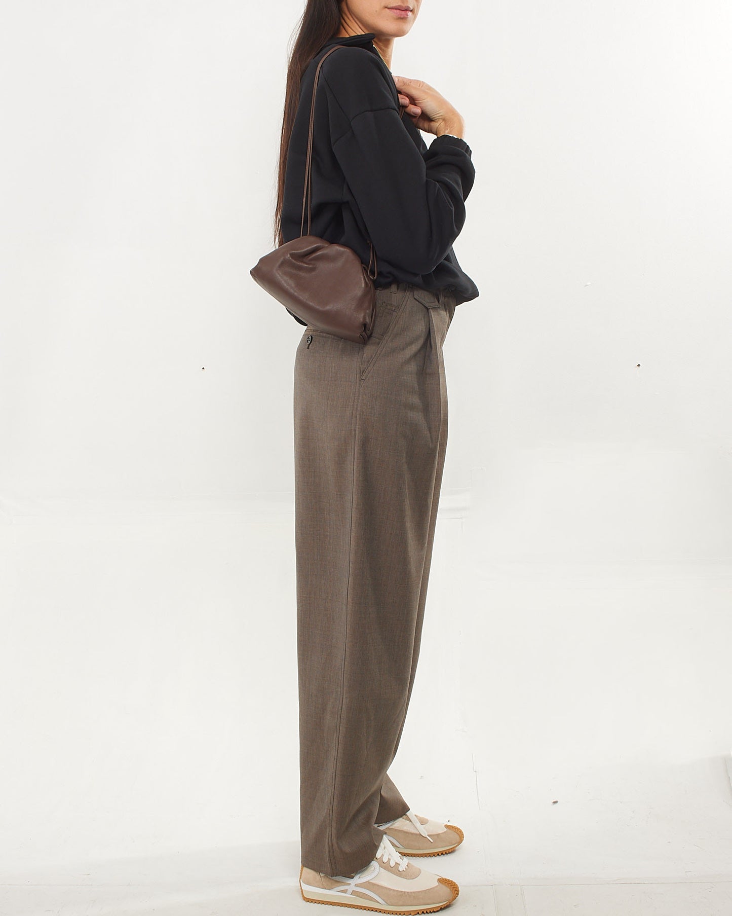 Bottega Veneta Brown "Fondant" Leather Mini Pouch with Adjustable Strap