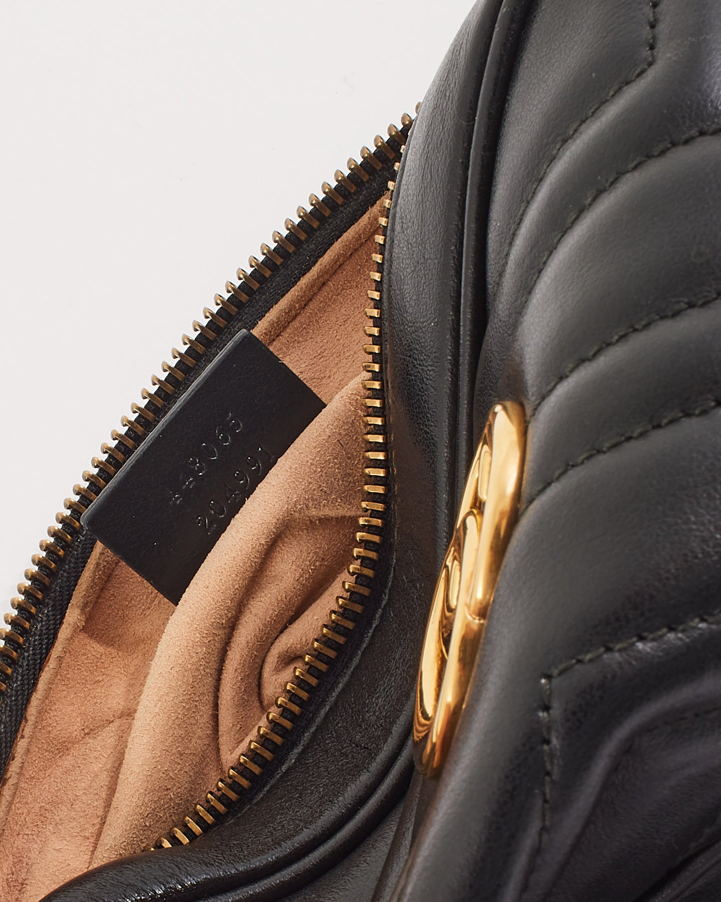 Gucci Black Matelassé Leather GG Marmont Mini Shoulder Bag