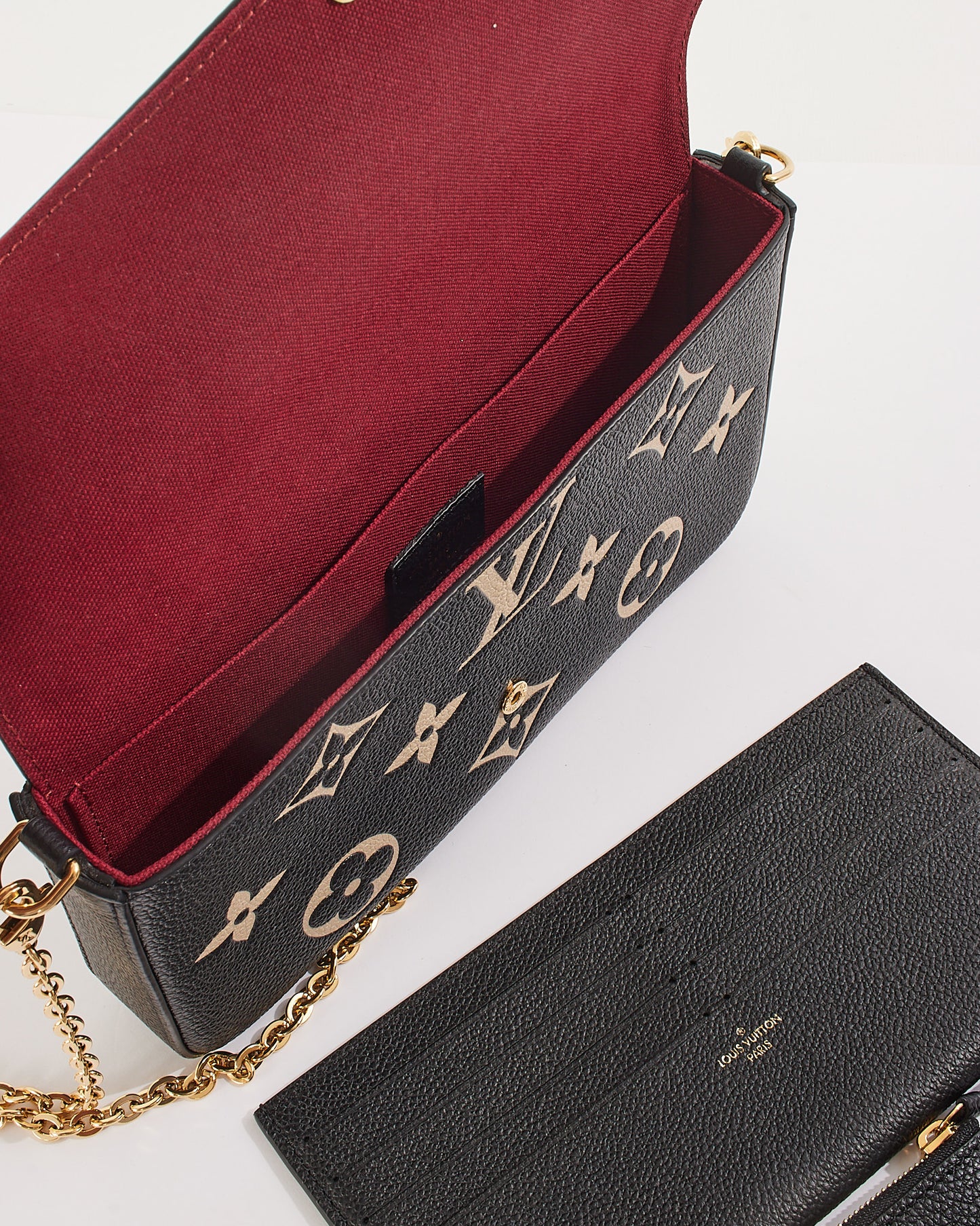 Louis Vuitton Bicolor Monogram Empreinte Leather Félicie Pochette Chain Bag