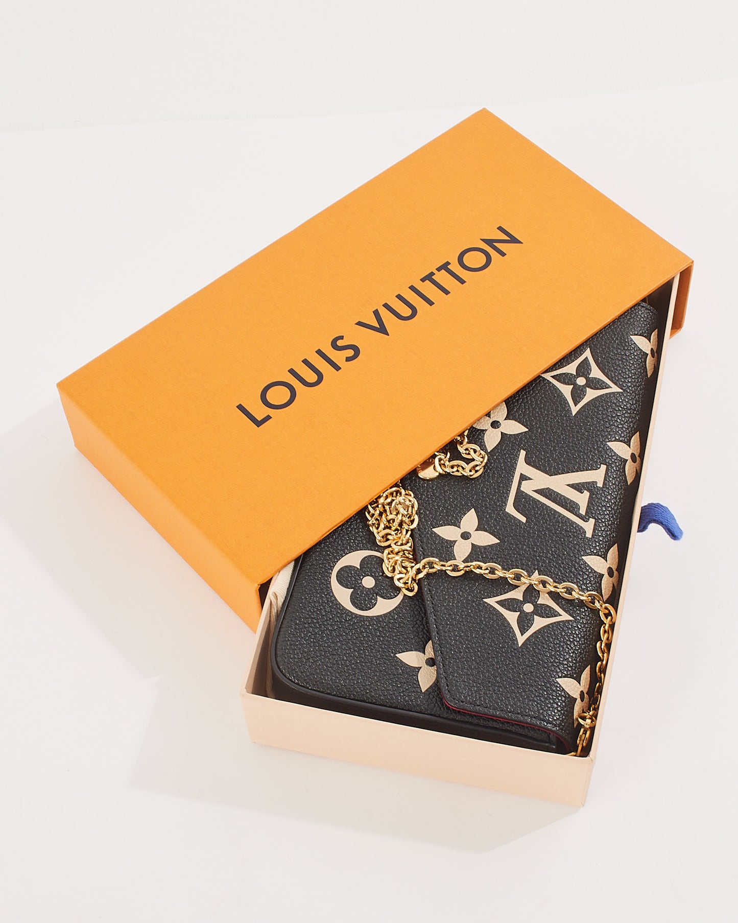 Louis Vuitton Bicolor Monogram Empreinte Leather Félicie Pochette Chain Bag