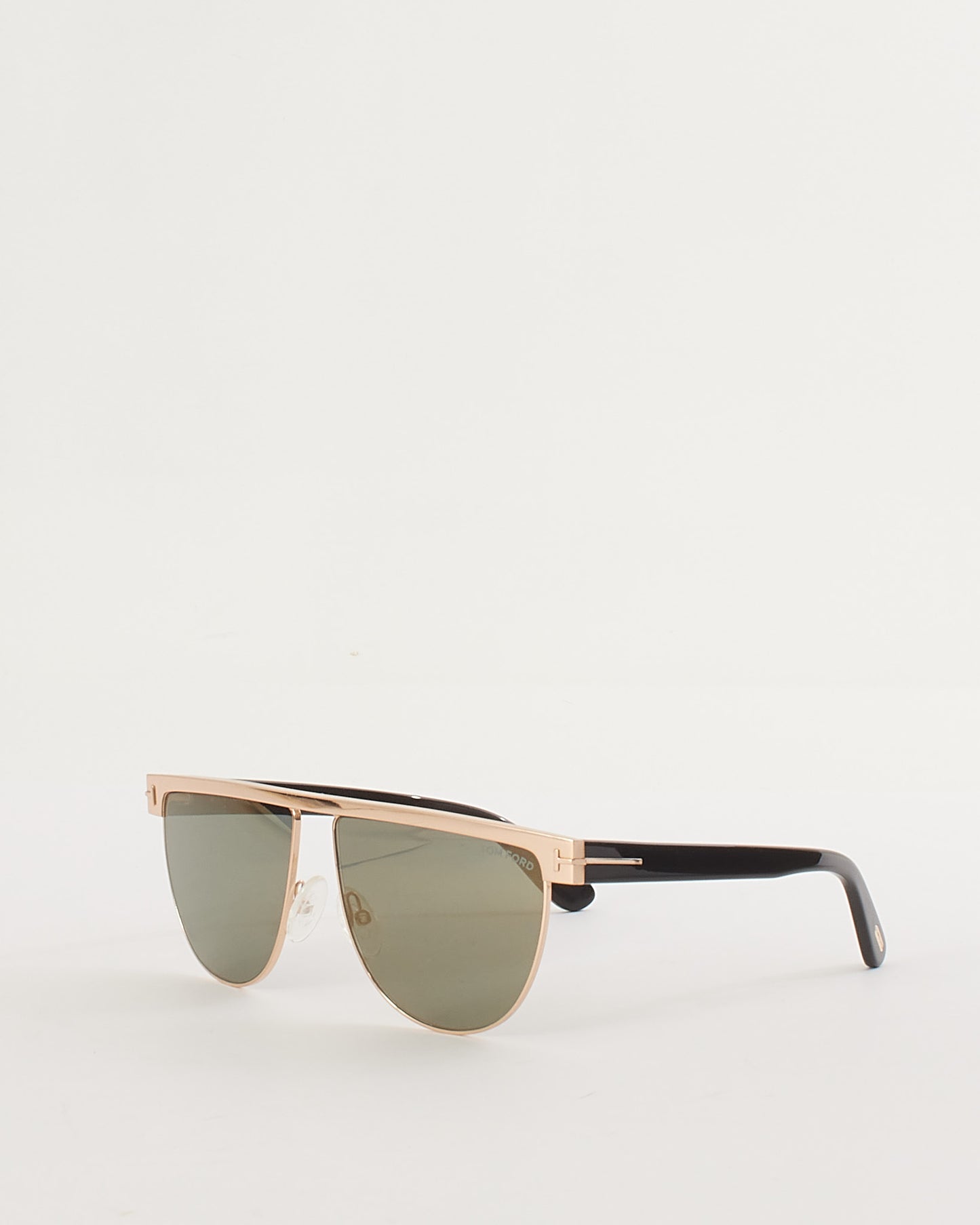 Tom Ford Rose Gold / Black Smoke Mirrored Stephanie FT0570 Sunglasses