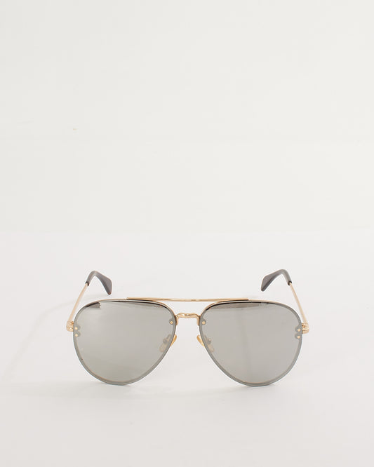 Celine Gold Metal Framed Mirrored Sunglasses 41391