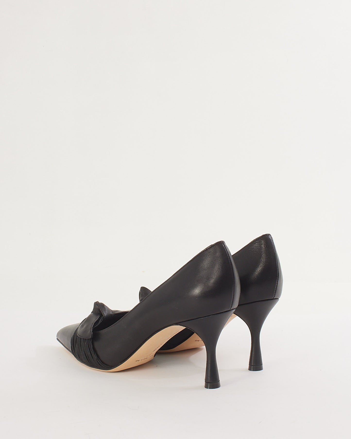 Manolo Blahnik Black Leather Papaita Shoes - 37
