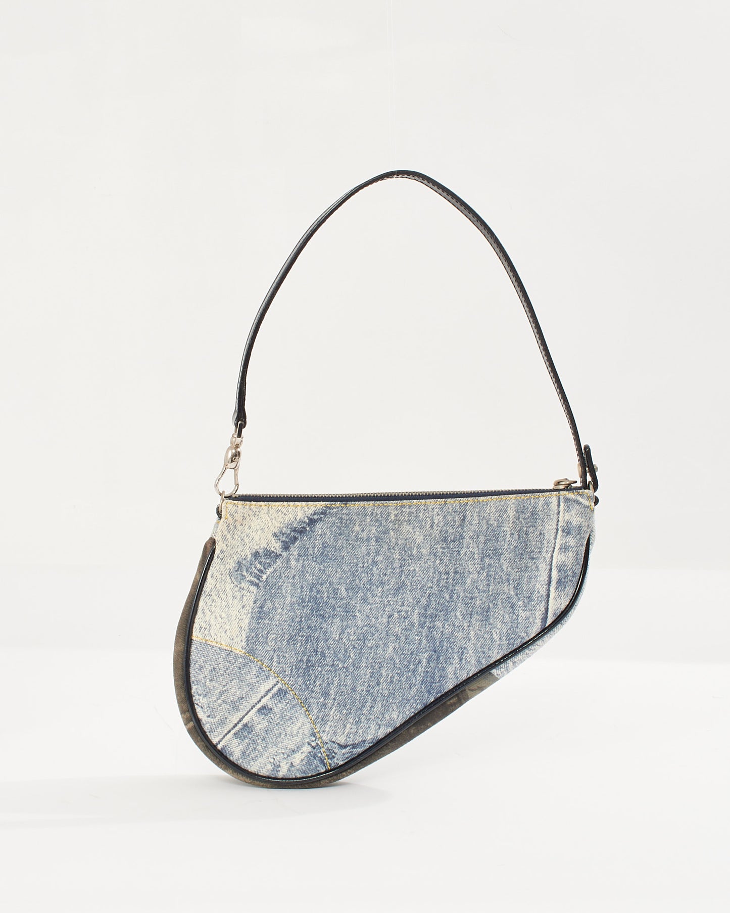 Dior Vintage Blue Denim Mini Saddle Bag Pochette