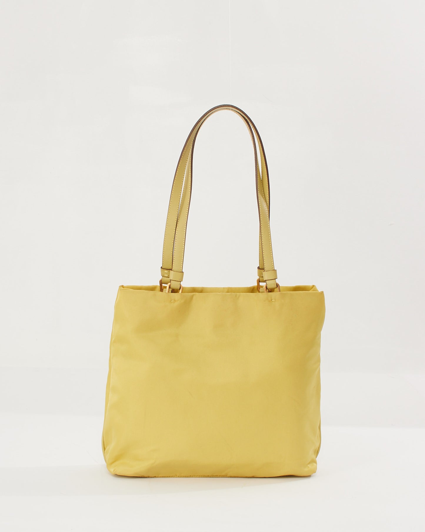Prada Yellow/Line Nylon Tessuto Tote Bag