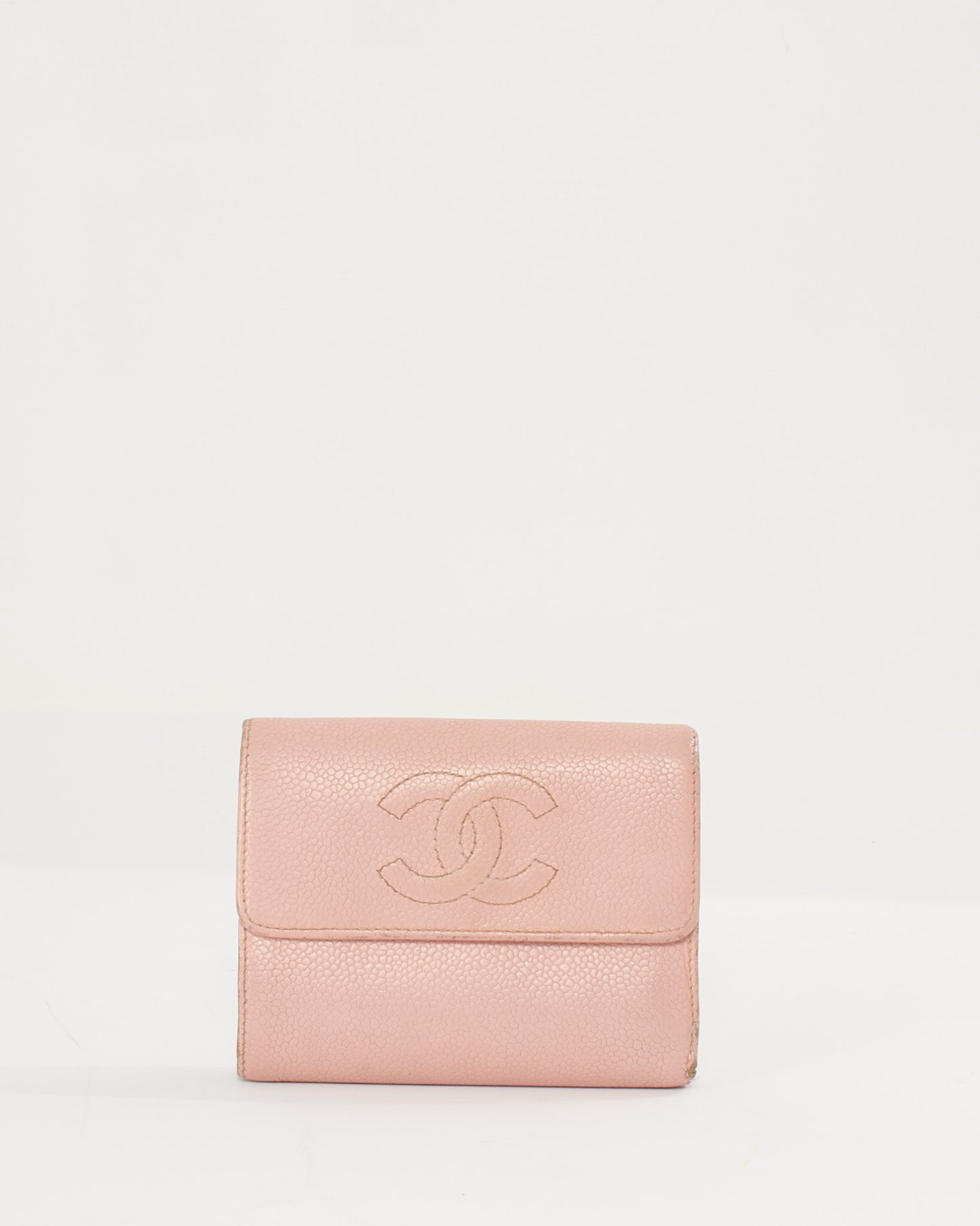 Chanel Pink Caviar Timeless CC Compact Wallet