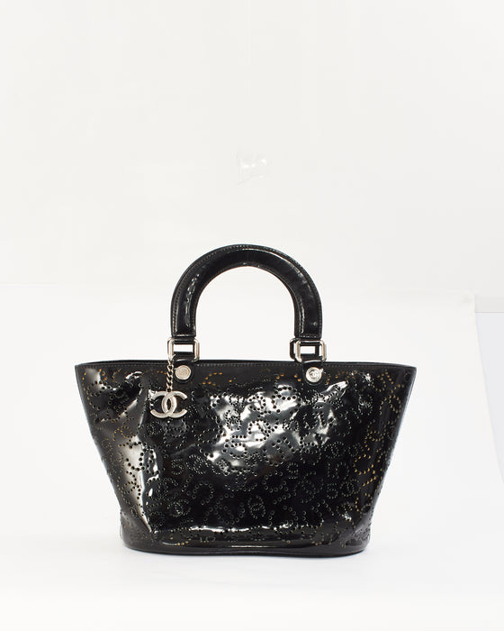 Chanel Black Patent Perforated Leather CC No.5 Tote Bag – RETYCHE