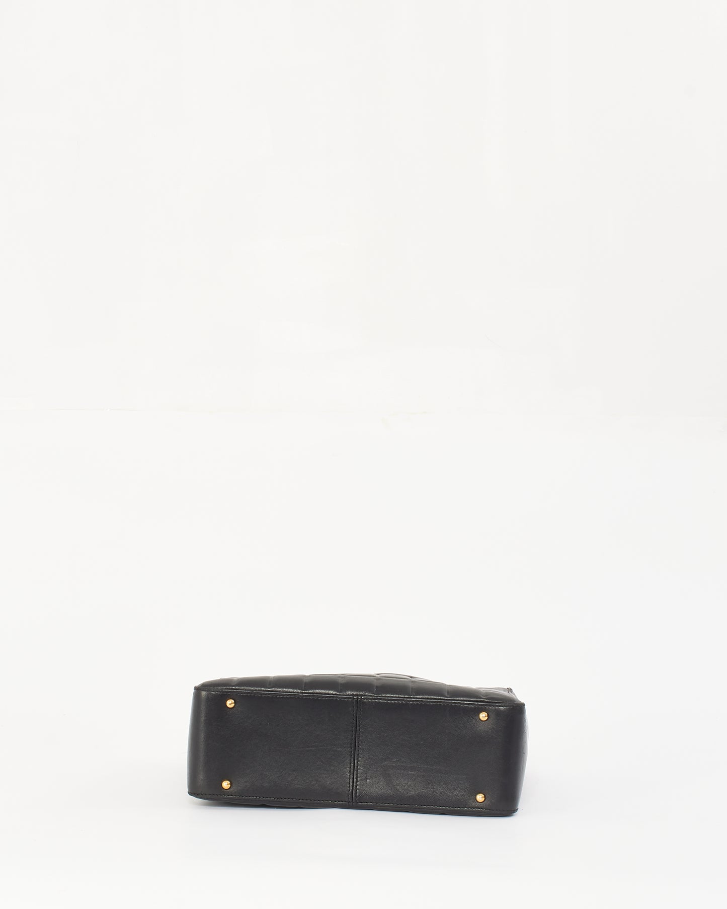 Chanel Black Leather E/W Chocolate Bar Tote Bag