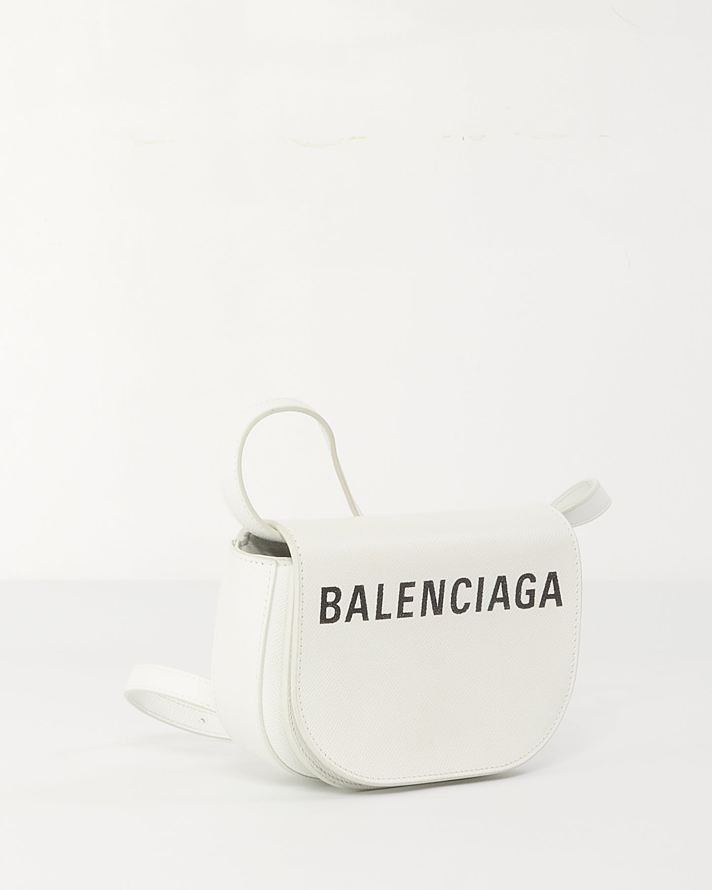 Balenciaga Sac à bandoulière Ville Day en cuir blanc XS Logo