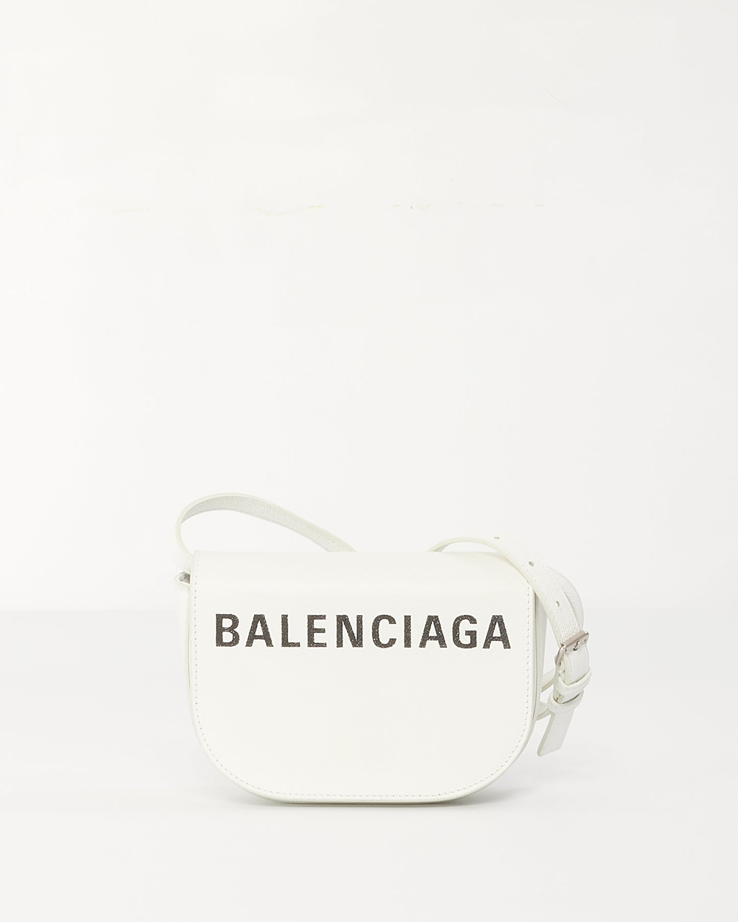 Balenciaga Sac à bandoulière Ville Day en cuir blanc XS Logo