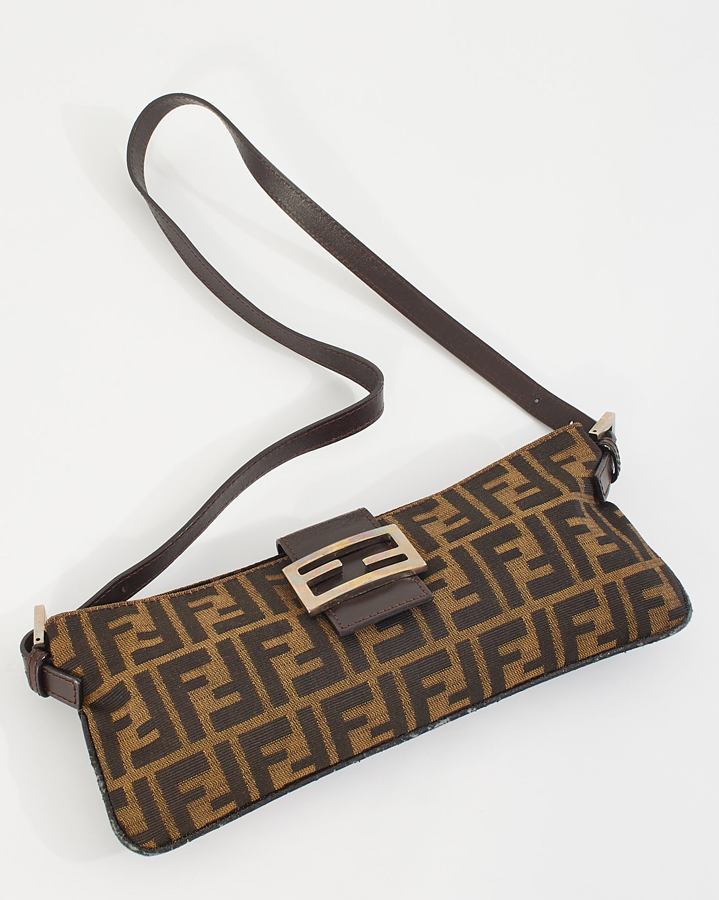 Fendi Tobacco Zucca Canvas Baguette Belt/Sling Bag
