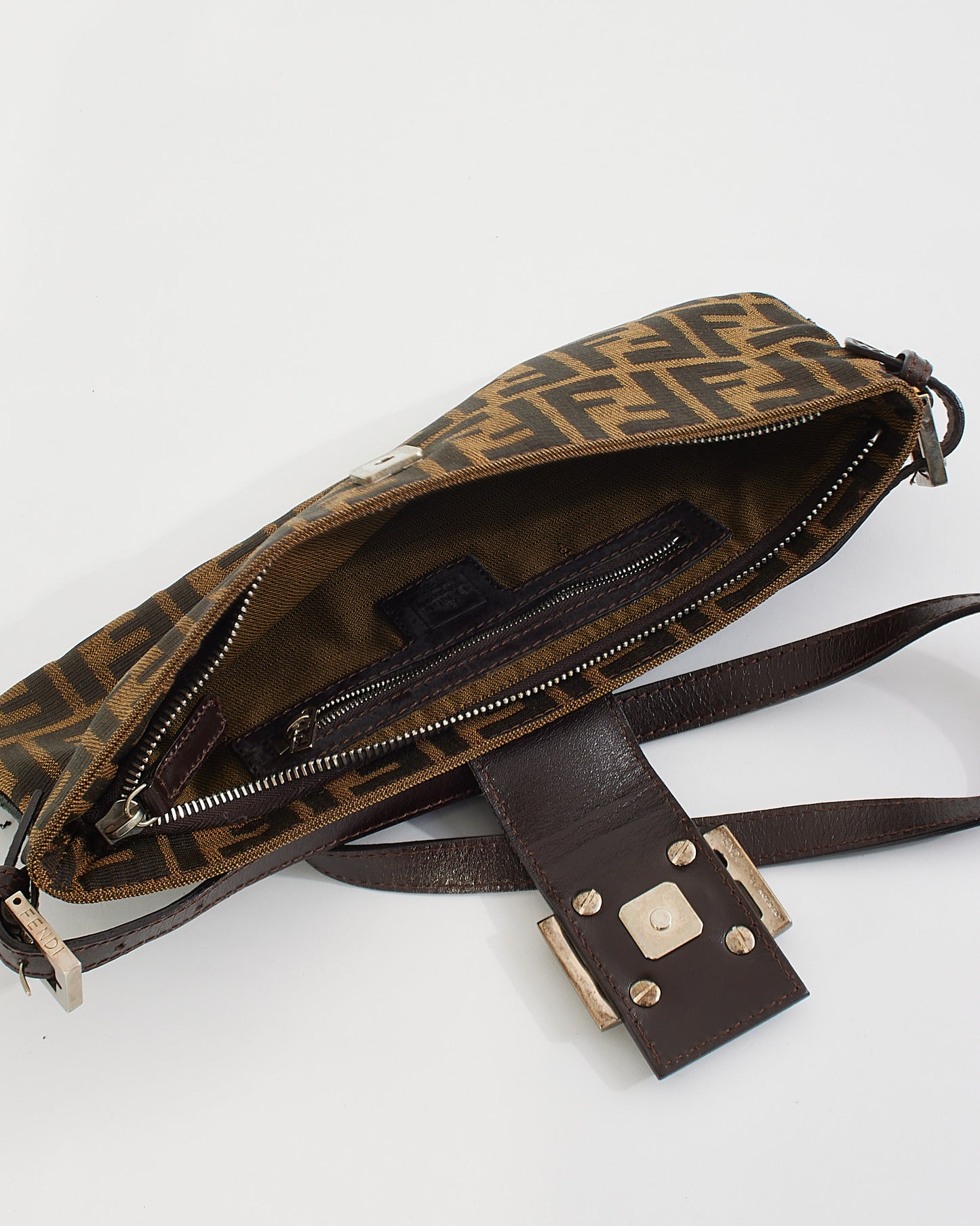 Fendi Tobacco Zucca Canvas Baguette Belt/Sling Bag