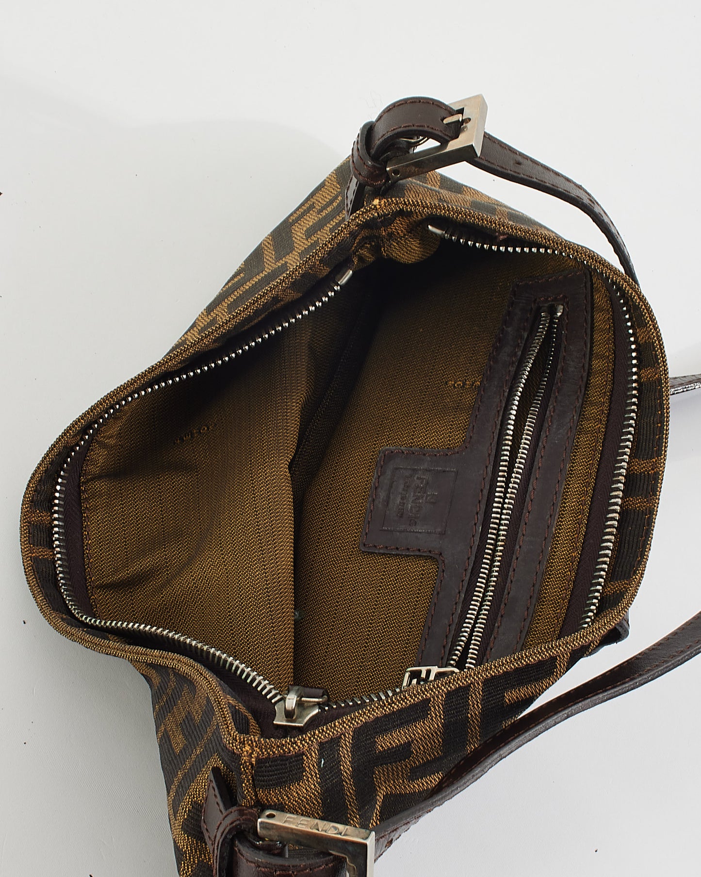 Fendi Tobacco Zucca Canvas Baguette Belt/Sling Bag