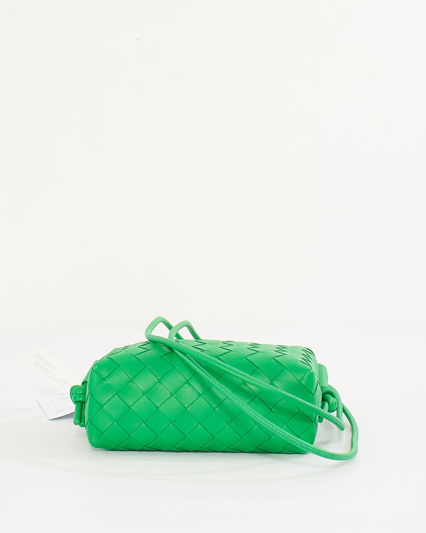 Bottega Veneta "Parakeet" Green Leather Mini Loop Camera Crossbody Bag