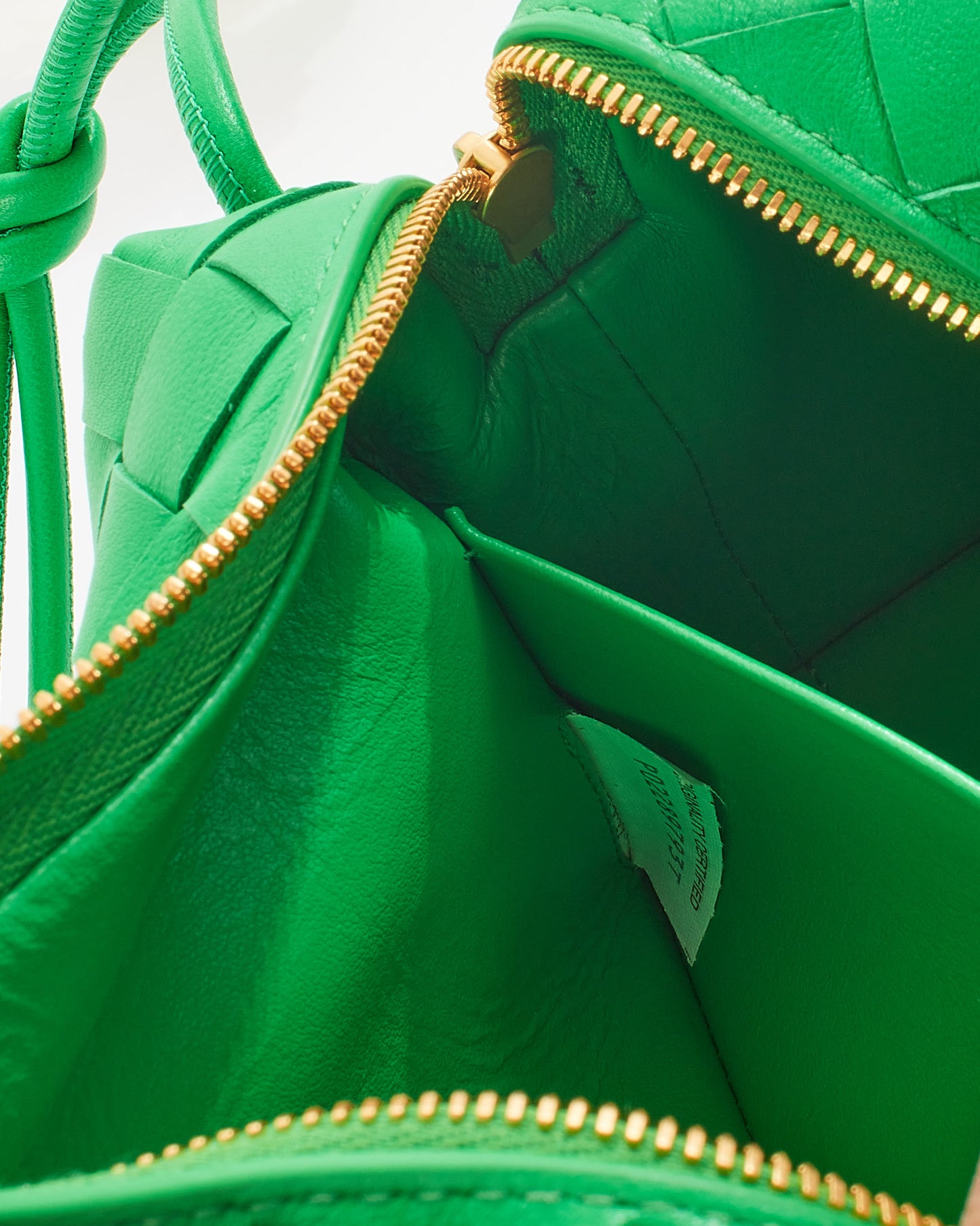 Bottega Veneta "Parakeet" Sac bandoulière en cuir vert avec mini boucle pour appareil photo