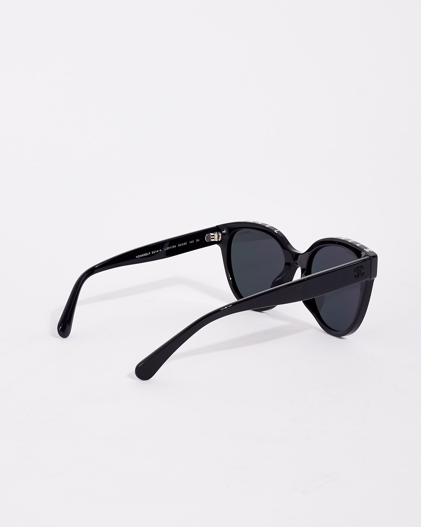 Chanel Black Top Logo Logo 5414-A Cat Eye Sunglasses