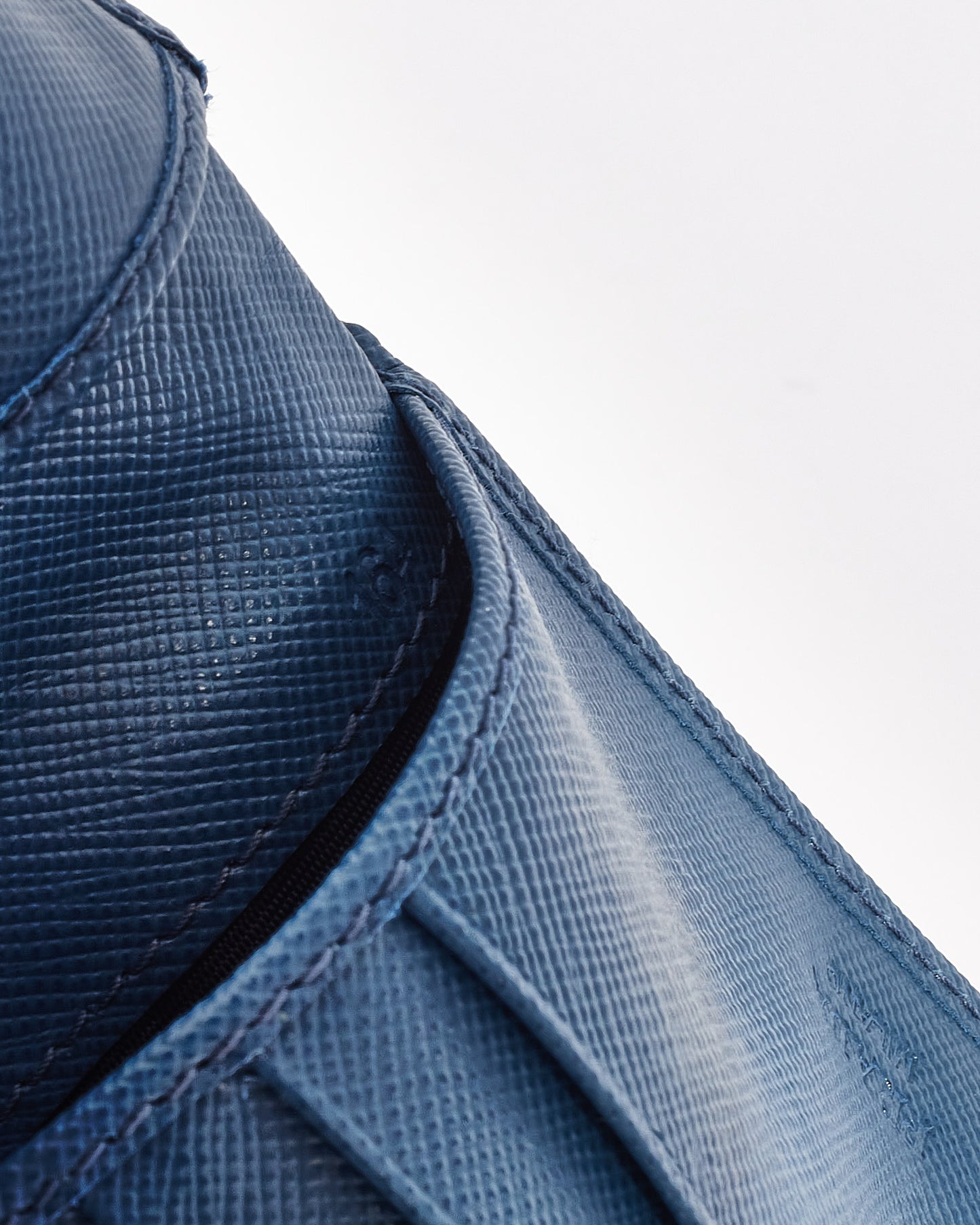 Prada Blue Saffiano Leather Bifold Wallet