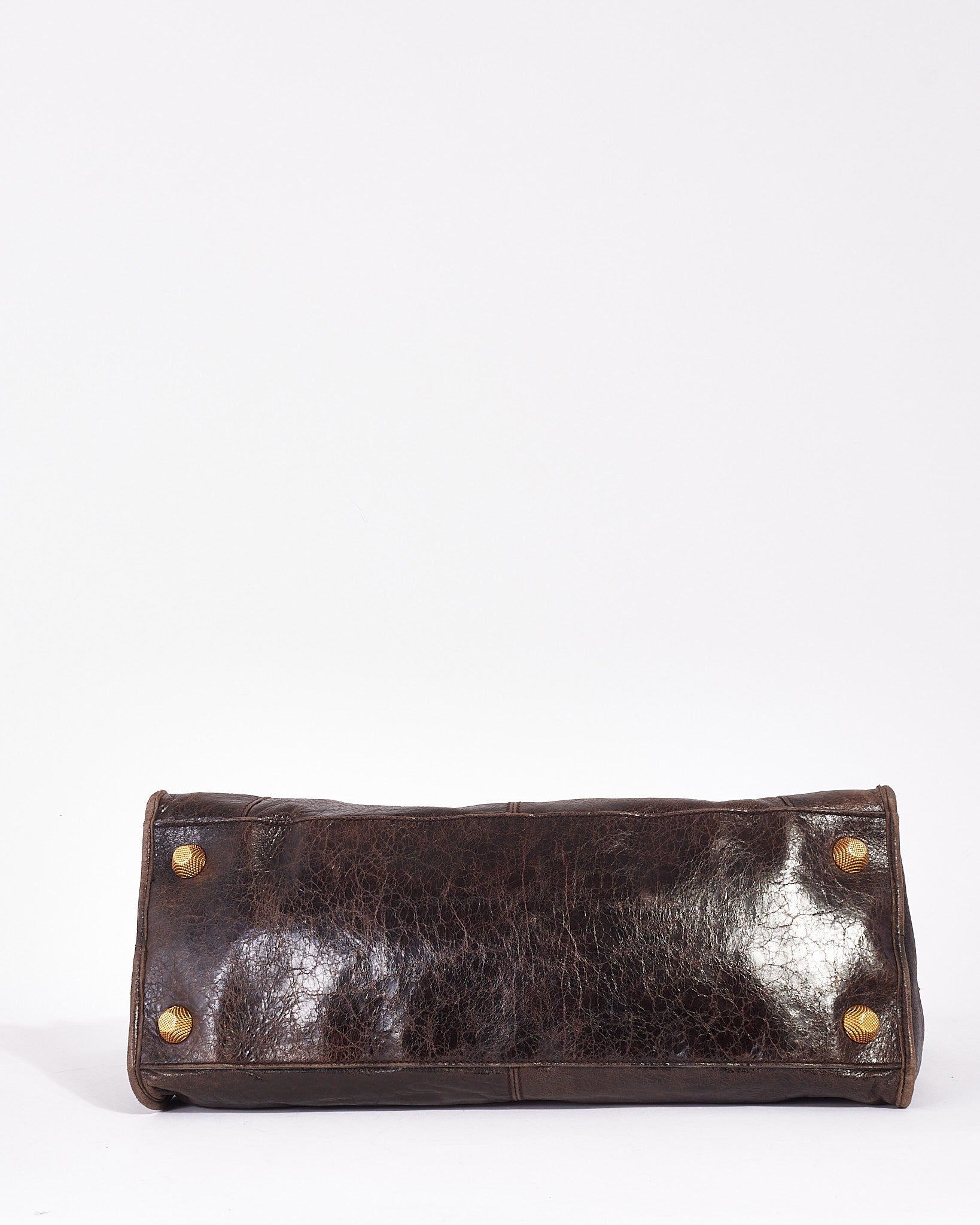 Explore a Balenciaga Brown Lambskin Leather Giant Motocross