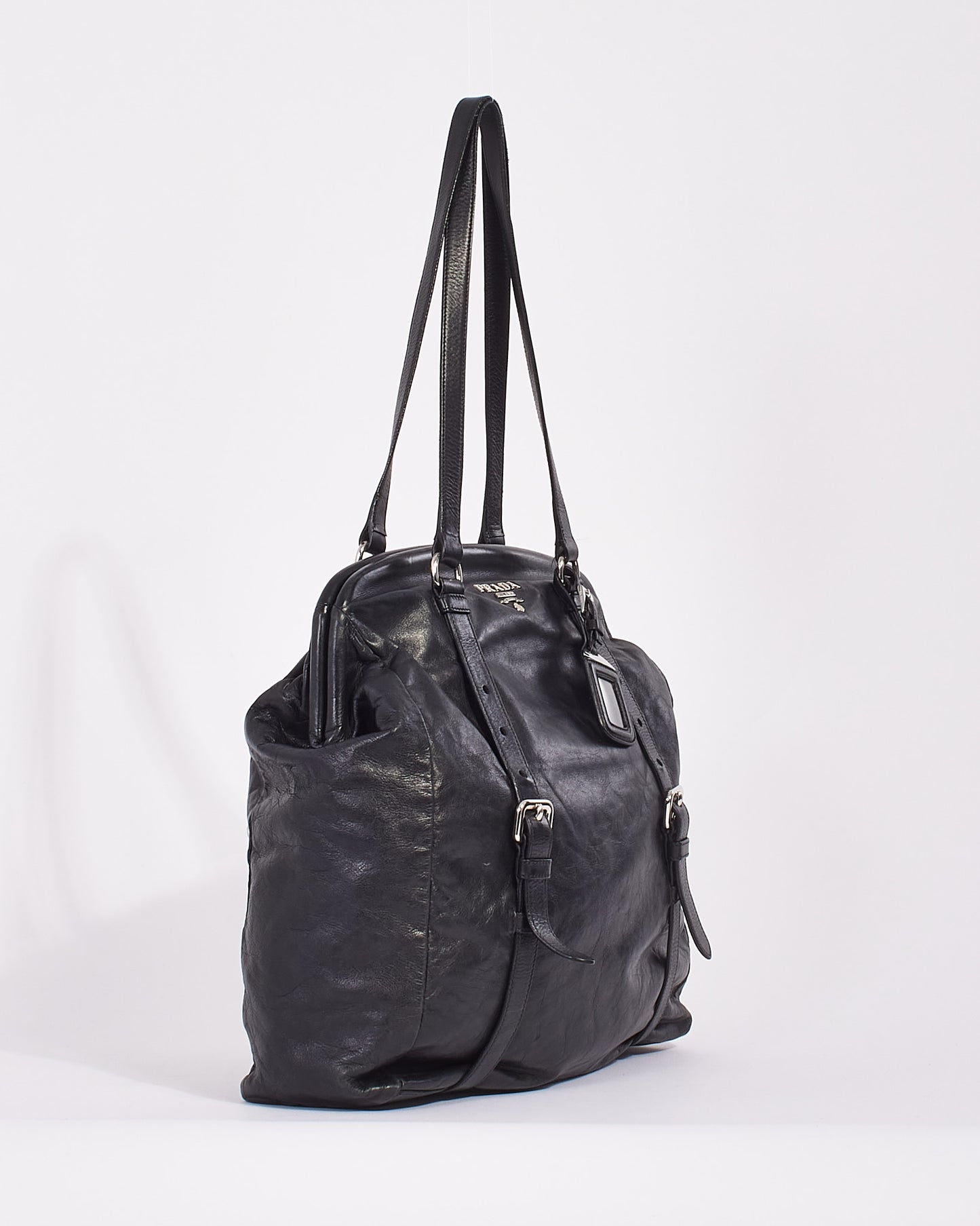 Prada Black Leather Large Doctor Bag