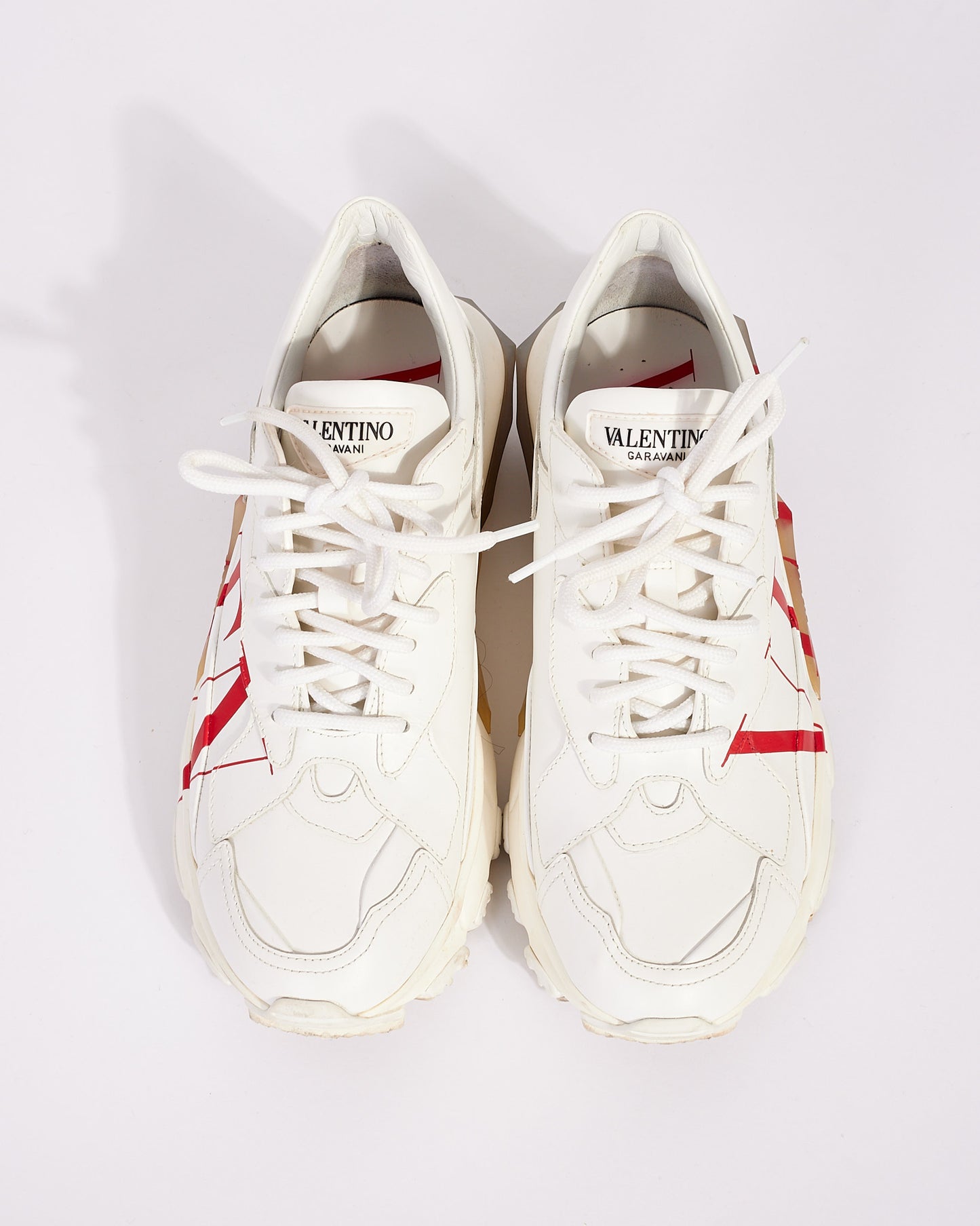 Valentino White Leather Rockstud VLTN Sneakers - 39