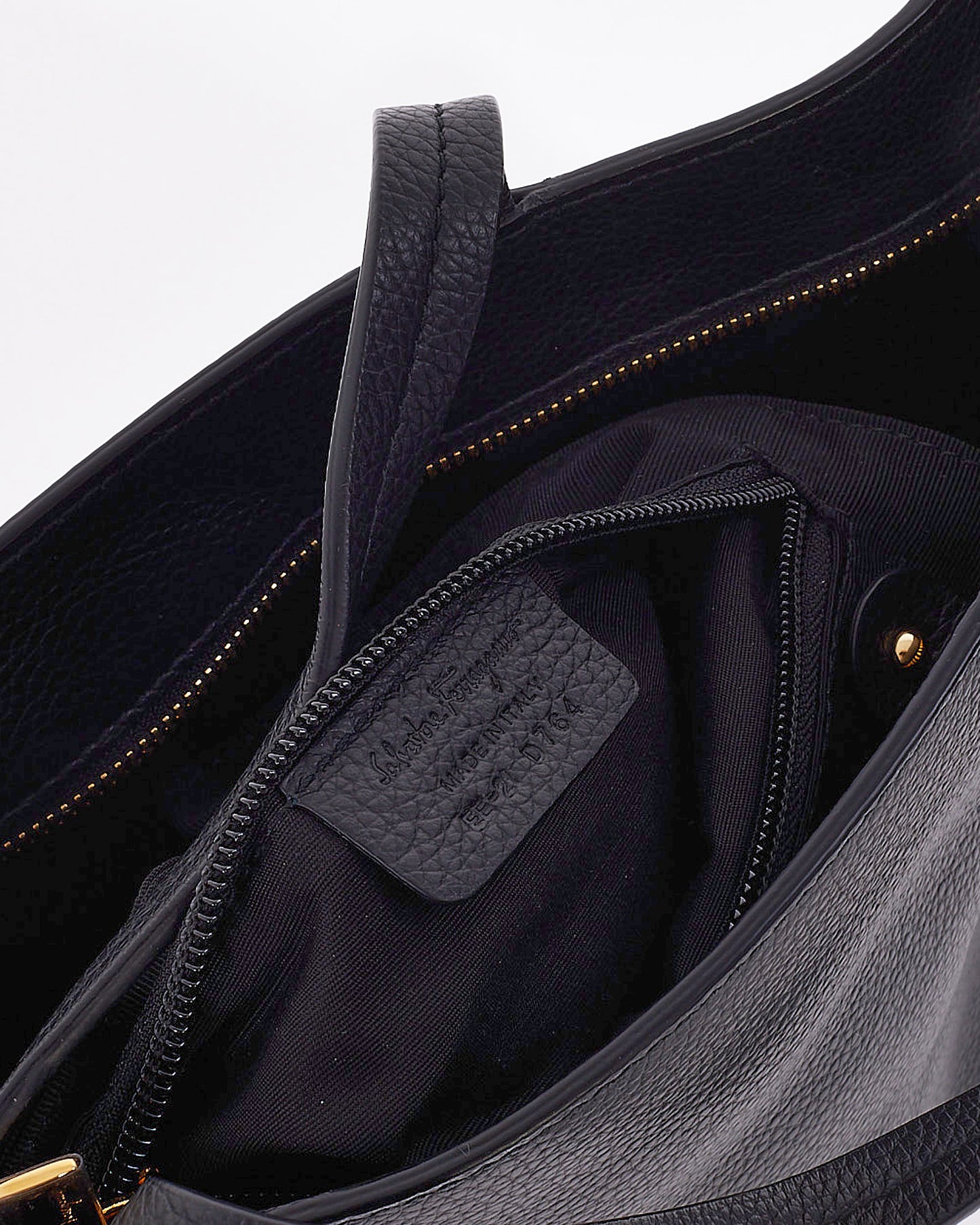 Salvatore Ferragamo Black Leather Small Tote Bag