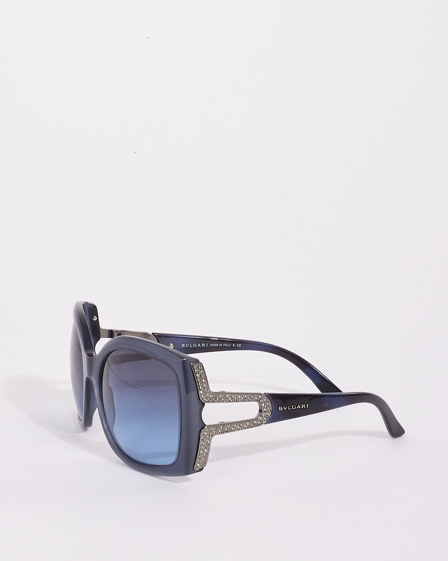 Bvlgari Blue Crystal Detail Oversize Square 8057-B Sunglasses