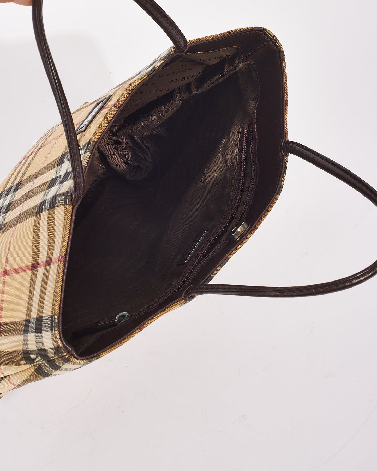 Burberry Beige Canvas Check Nova Print Tote Bag