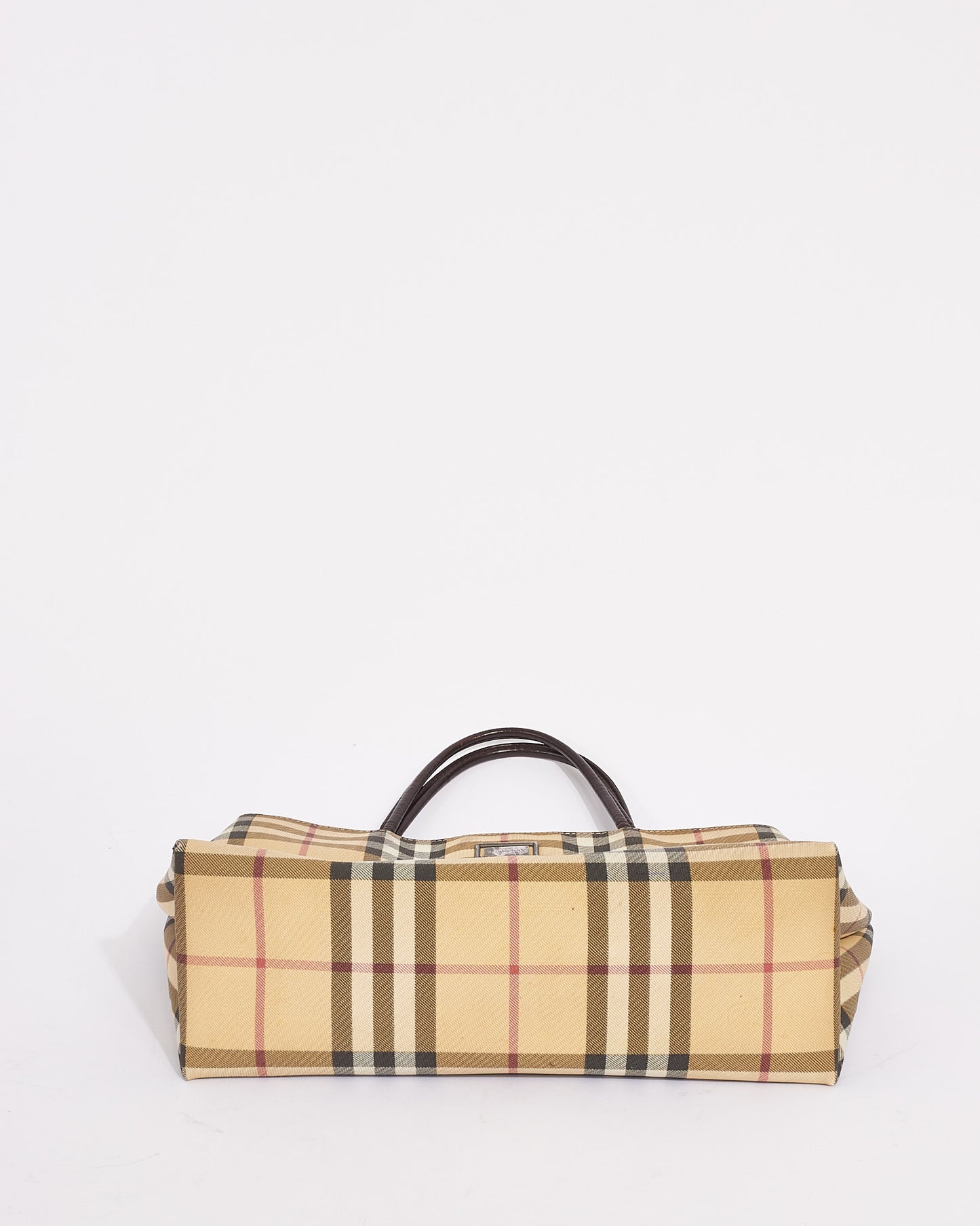 Burberry Beige Canvas Check Nova Print Tote Bag