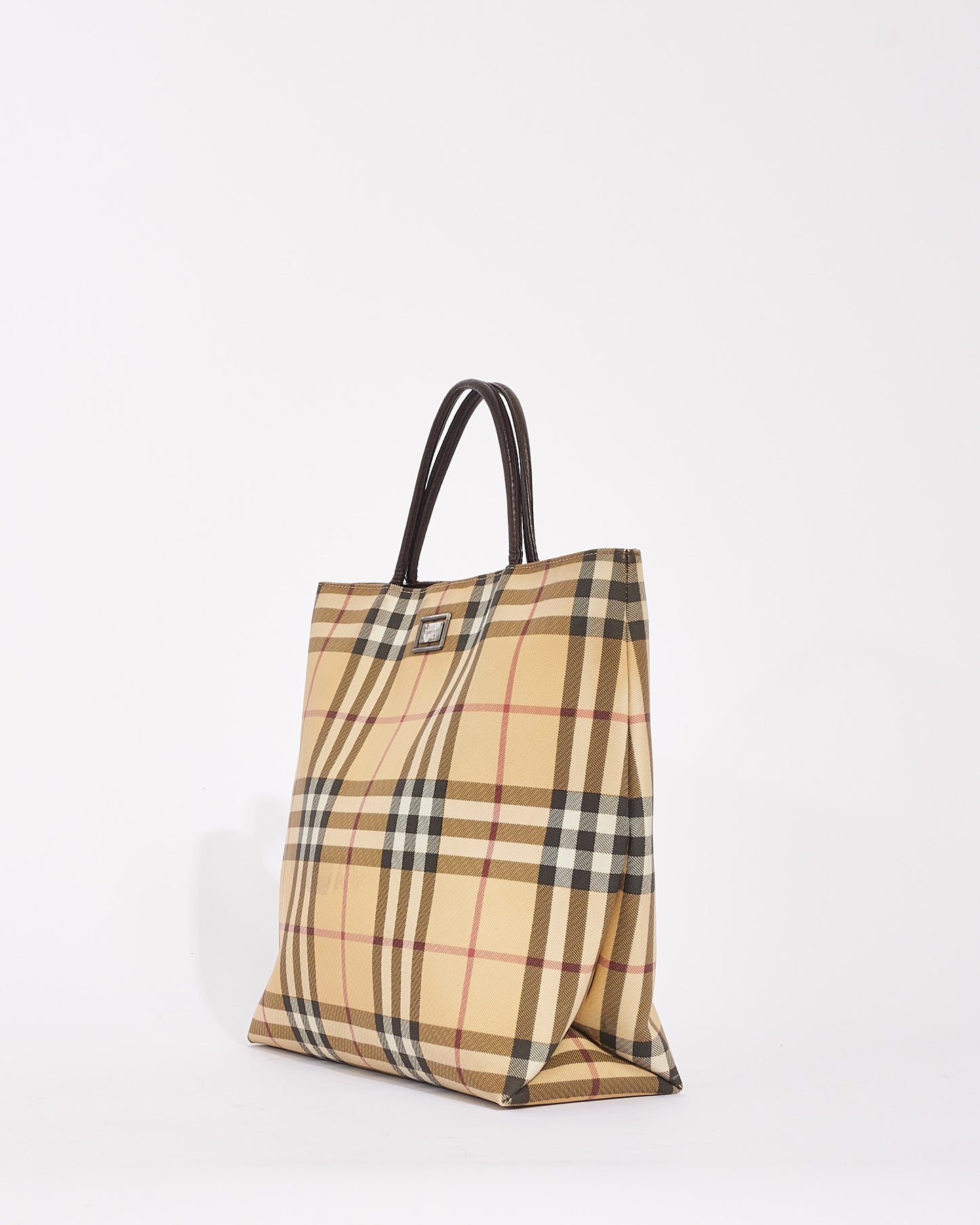 Burberry Beige Canvas Check Nova Print Tote Bag