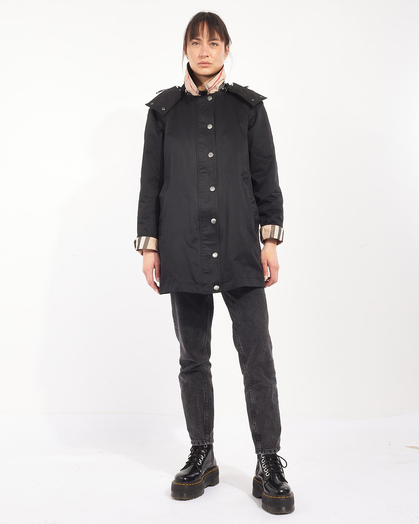 Burberry Black Trench Coat with Removable Vest - 12