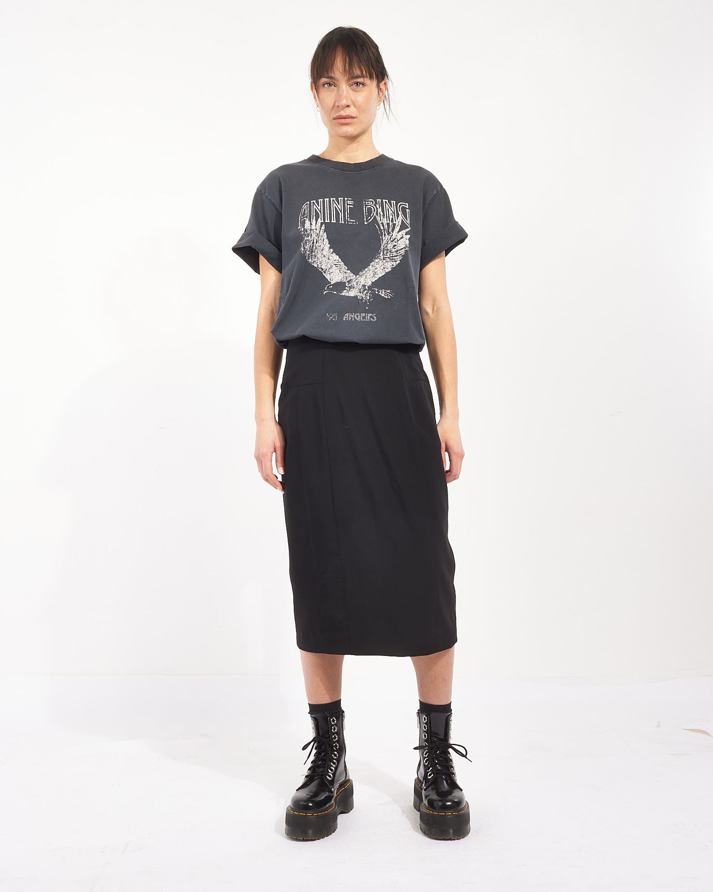 Anine Bing T-shirt Lili en coton noir - M