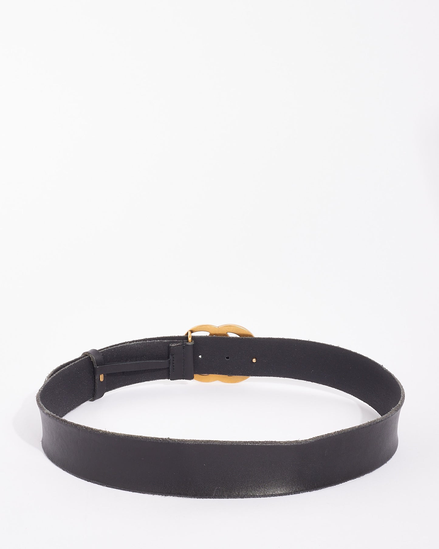 Gucci Black Leather GG Marmont Belt - 90/36